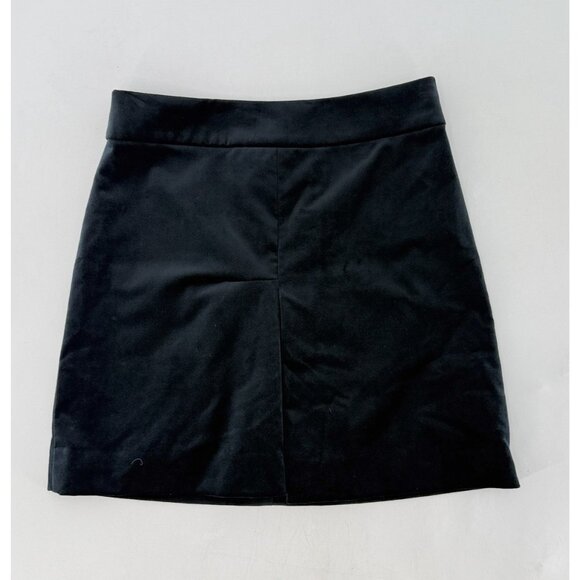 J.Crew Black Velvet Mini Skirt Size 2 Lined Front Pleat Preppy Event Classic - Picture 1 of 11